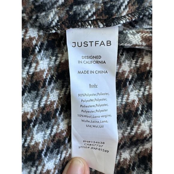 JustFab Wool Blend Plaid Belted A-Line Skirt XL‎ - Picture 4 of 8